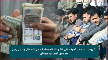 شروط المنحة.. تعرف على الفئات المستحقة من العمال والمزارعين بلا دخل ثابت أو معاش